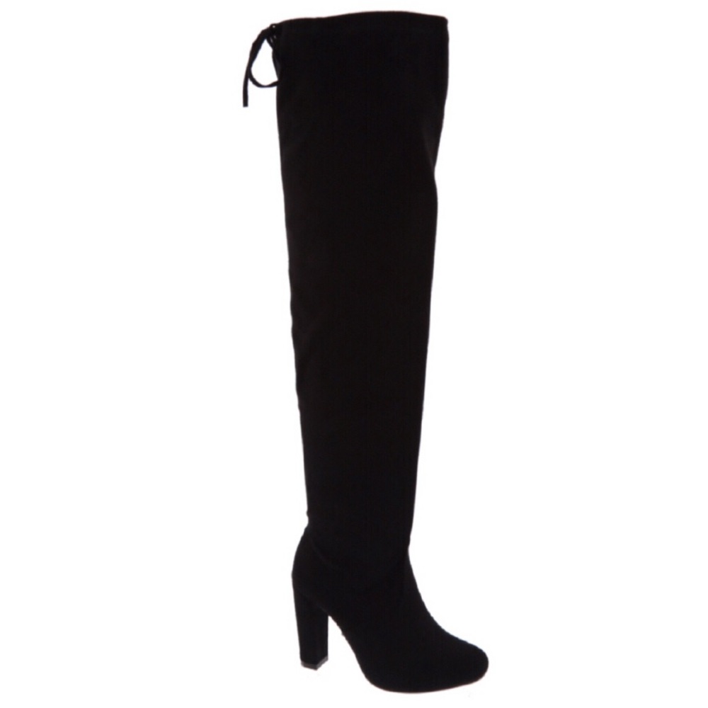 New - Women's Sexy Over-The-Knee Chunky Heel Boots - Picture 3 of 7